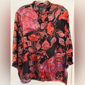 Citron Santa Monica Burnout Rayon Wearable Art Blouse – Size M